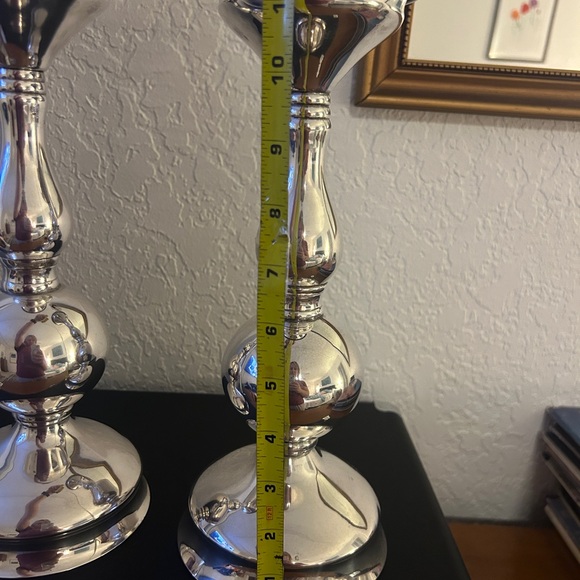 Set of Pottery Barn candle holders. Fits tapers and Pilar candles. 12 in. Tall - Picture 4 of 4